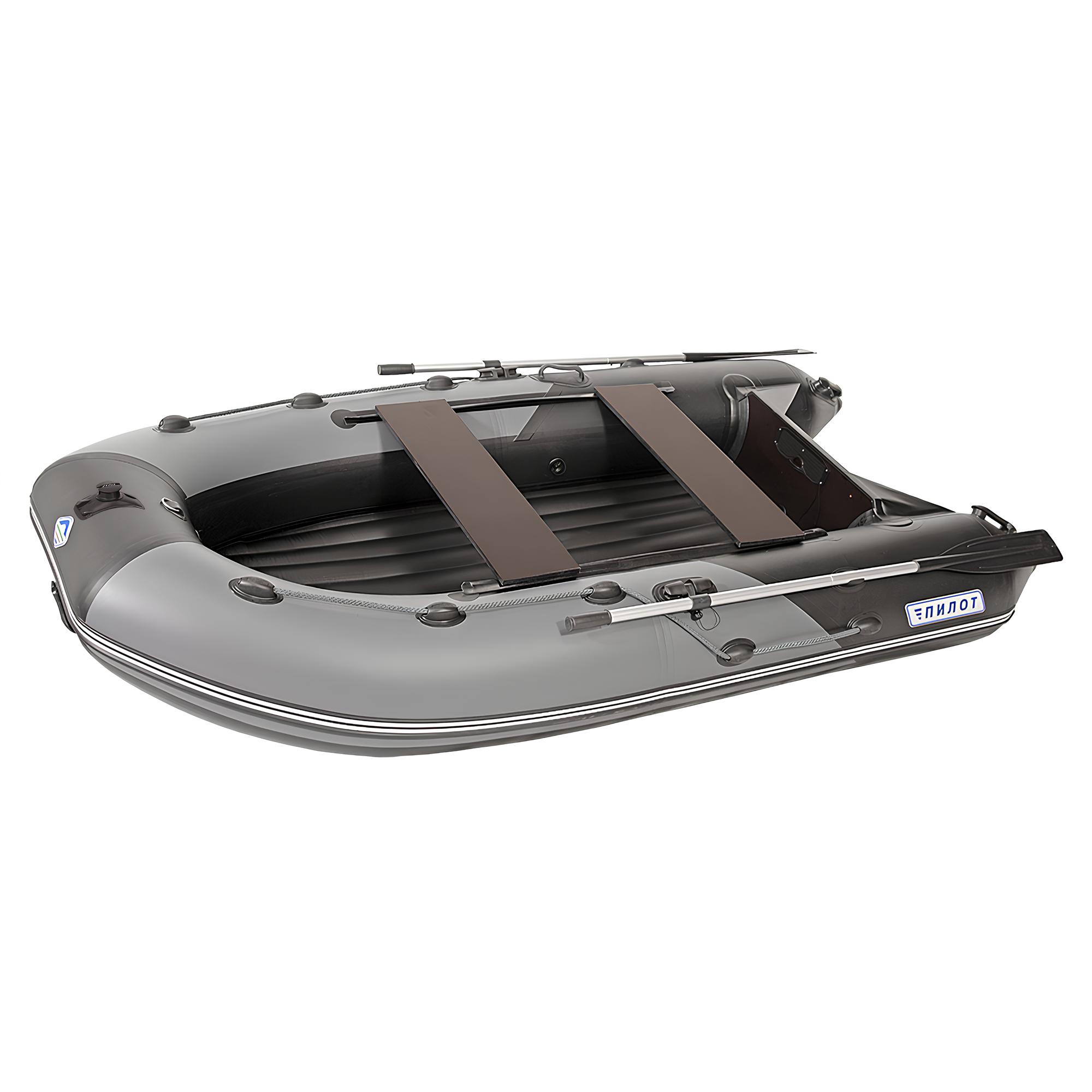 Лодка надувная Пилот М-360 НДНД (серый/черный)