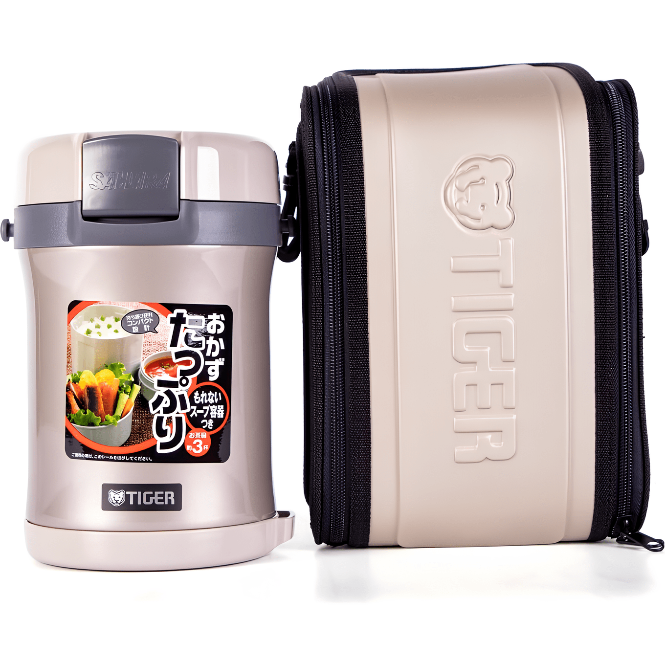 Термос для еды с контейнерами Tiger LWU-B170 Warm Silver