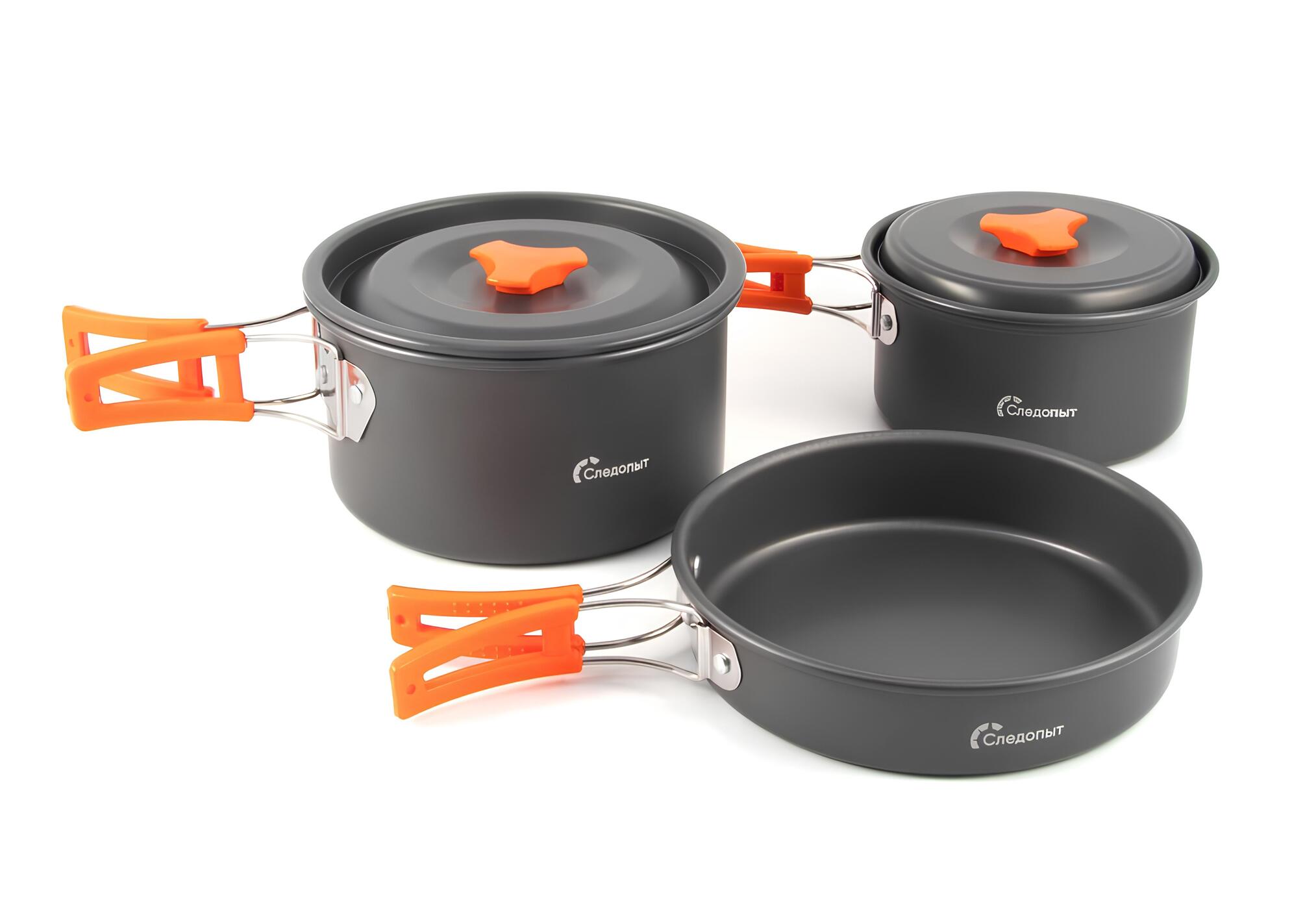 Набор кемпинговой посуды СЛЕДОПЫТ - Travel, на 3-4 персоны анодир.алюм.