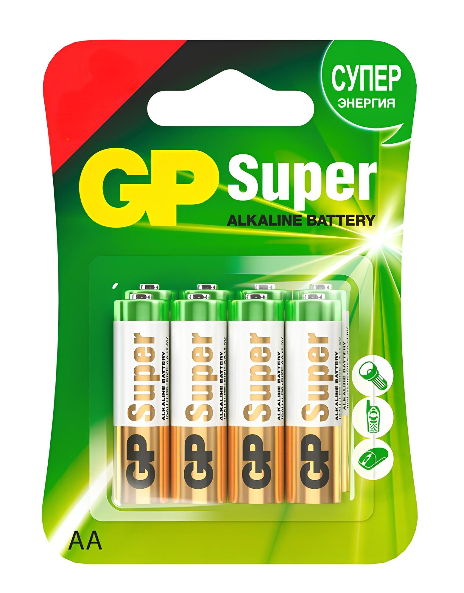 Батарейка  GP Super Alkaline 15A(AA/LR06) FSB4+4