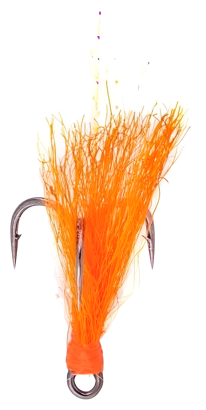 Вабик на тройнике Коза оранжевая тройник крючок BN № 6 с люрексом