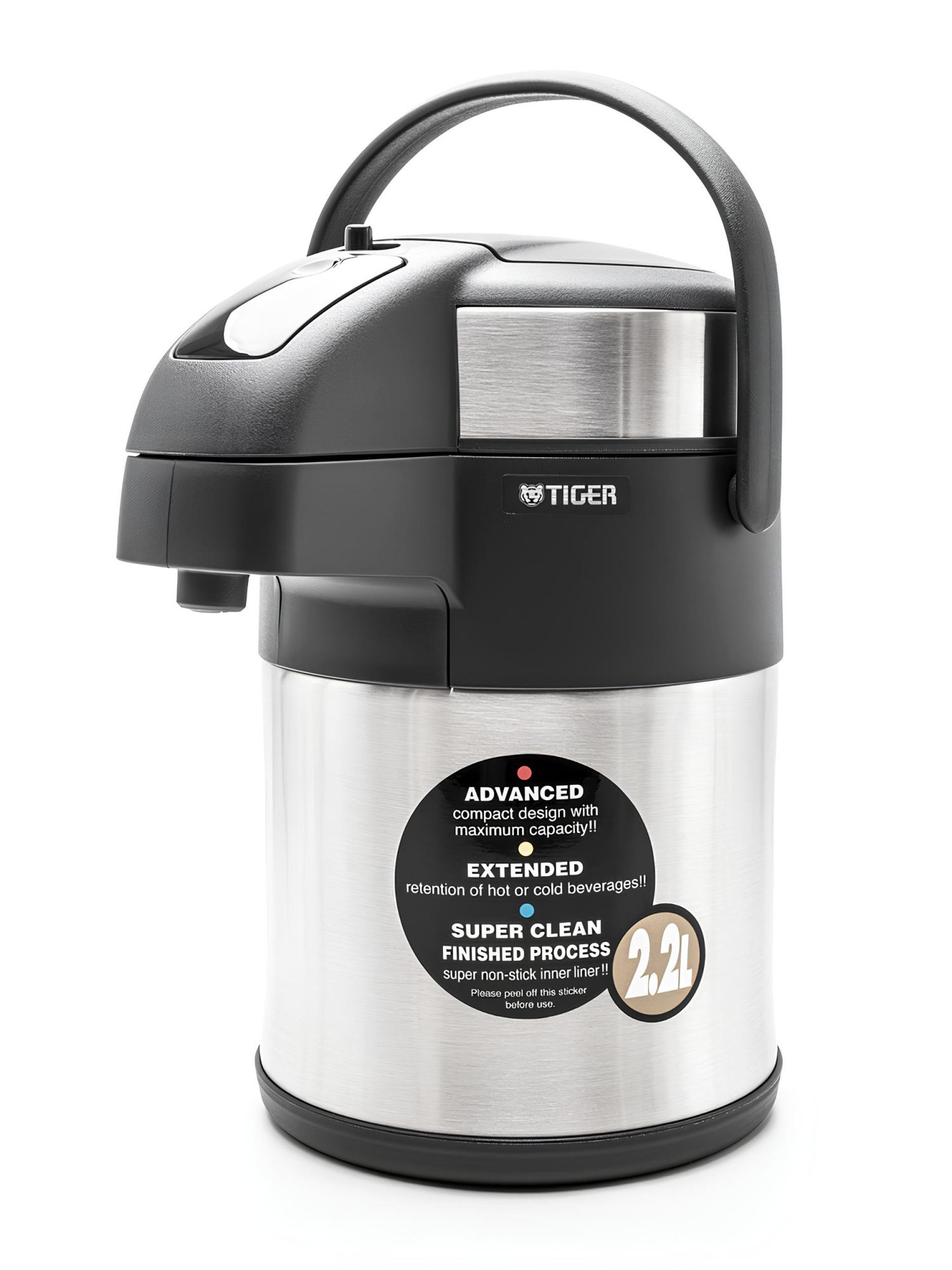 Термос с пневмонасосом Tiger MAA-A222 Stainless, 2.2 л