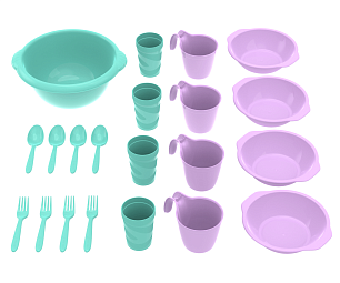 Набор посуды для пикника №1  4 персоны 21 предмет